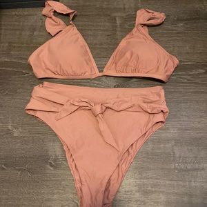Lulus Mauve High Waisted Bikini